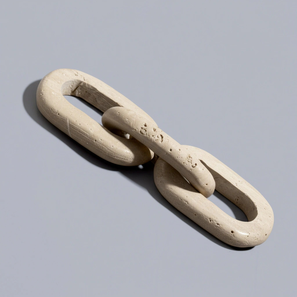 Sagebrook Home's Travertine 14-inch Tan 3-link Chain Decor - Timeless Decorative Object for a Sophisticated Touch | Bed Bath & Beyond