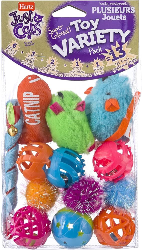 HARTZ Just For Cats Toy Variety Pack - 13 Piece, All Breed Sizes | Amazon (US)