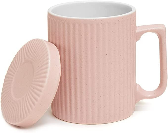 Amazon.com: Dostende Coffee Mug with Lid, 12oz Coffee mug and Tea cup with Coaster - Suitable for... | Amazon (US)