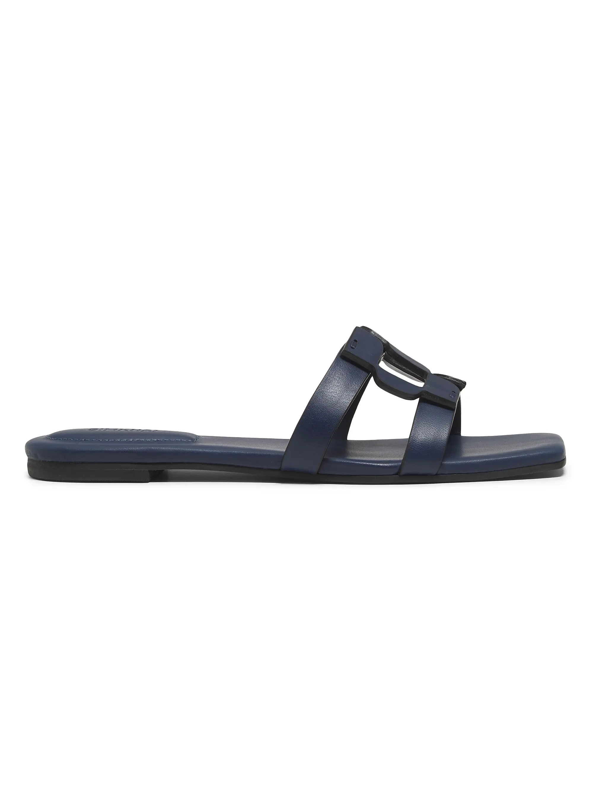 Shop SIMKHAI Monogram Leather Slide Sandals | Saks Fifth Avenue | Saks Fifth Avenue