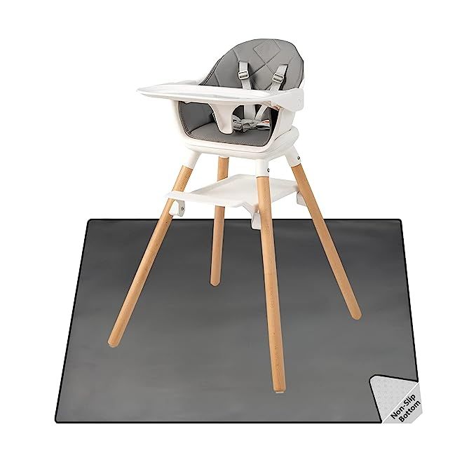 Splat Mat for Under High Chair, 51"x51" Large Baby Anti-Slip Splash Spill Mat for Eating Mess Art... | Amazon (US)