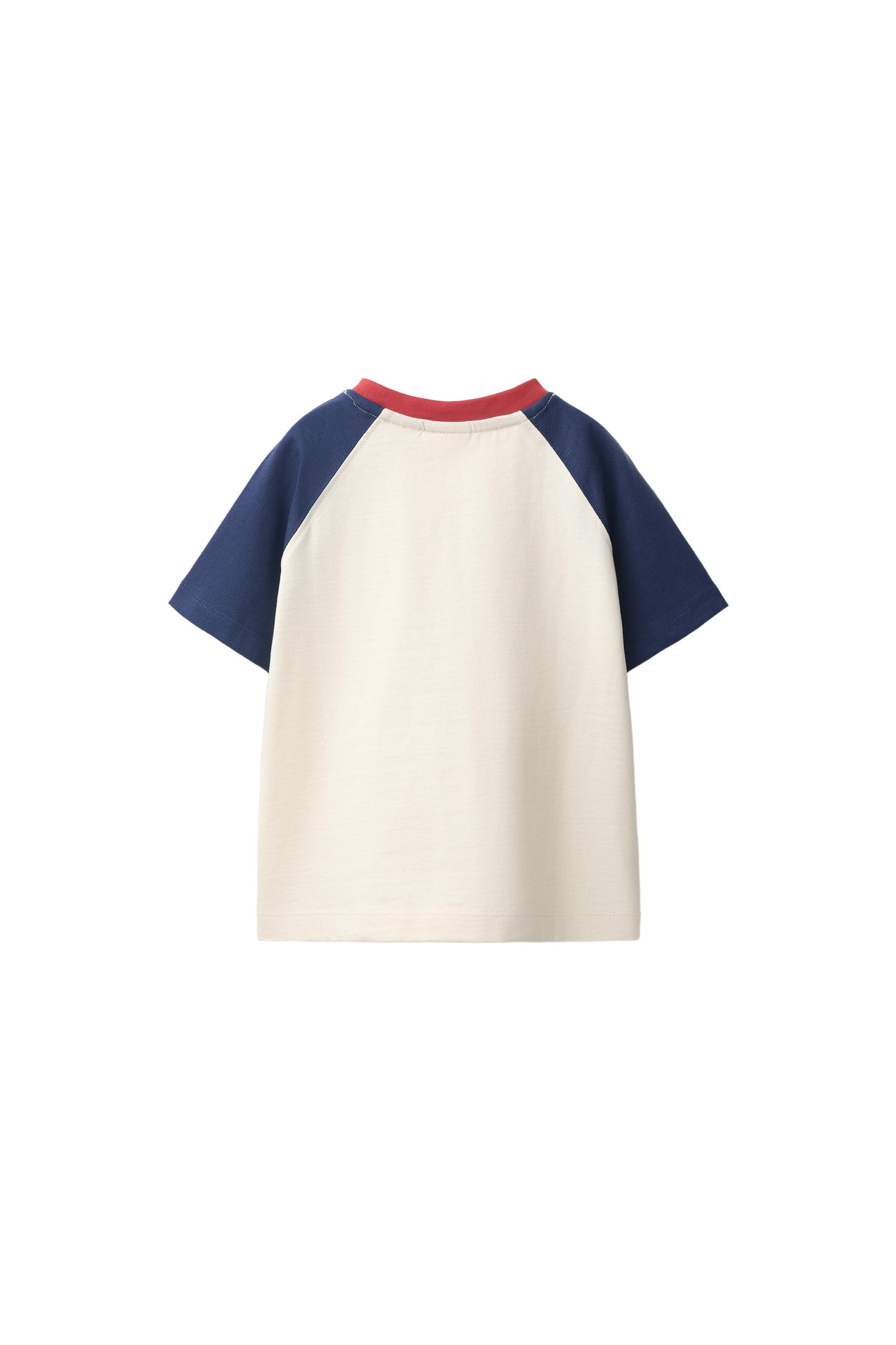 EMBROIDERED TEXT RAGLAN SLEEVE T-SHIRT | Zara US