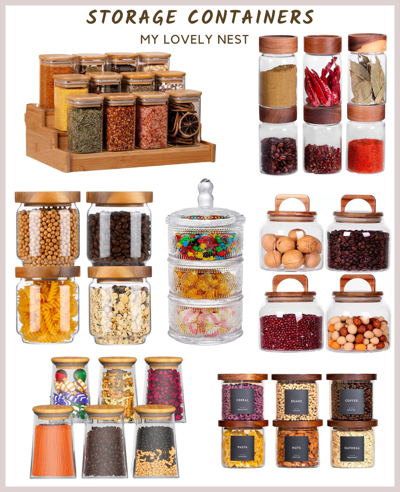 Glass Jars with Bamboo Lids, Glass Food Jars and Canisters Sets, Clear Kitchen Canisters with Labels, storage containers, Borosilicate Glass Storage Containers, candy jars, Glass Spice Jars with Label, kitchen organizer, Amazin finds, Amazon home

#LTKunder50 #LTKunder100 #LTKhome