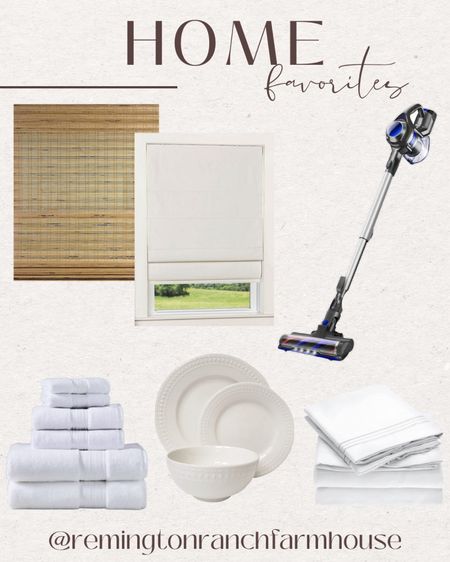 Home Favorites - Home must-haves - cordless blinds - cordless vacuum - favorite sheets - bath towels - favorite dishes 

#LTKhome
