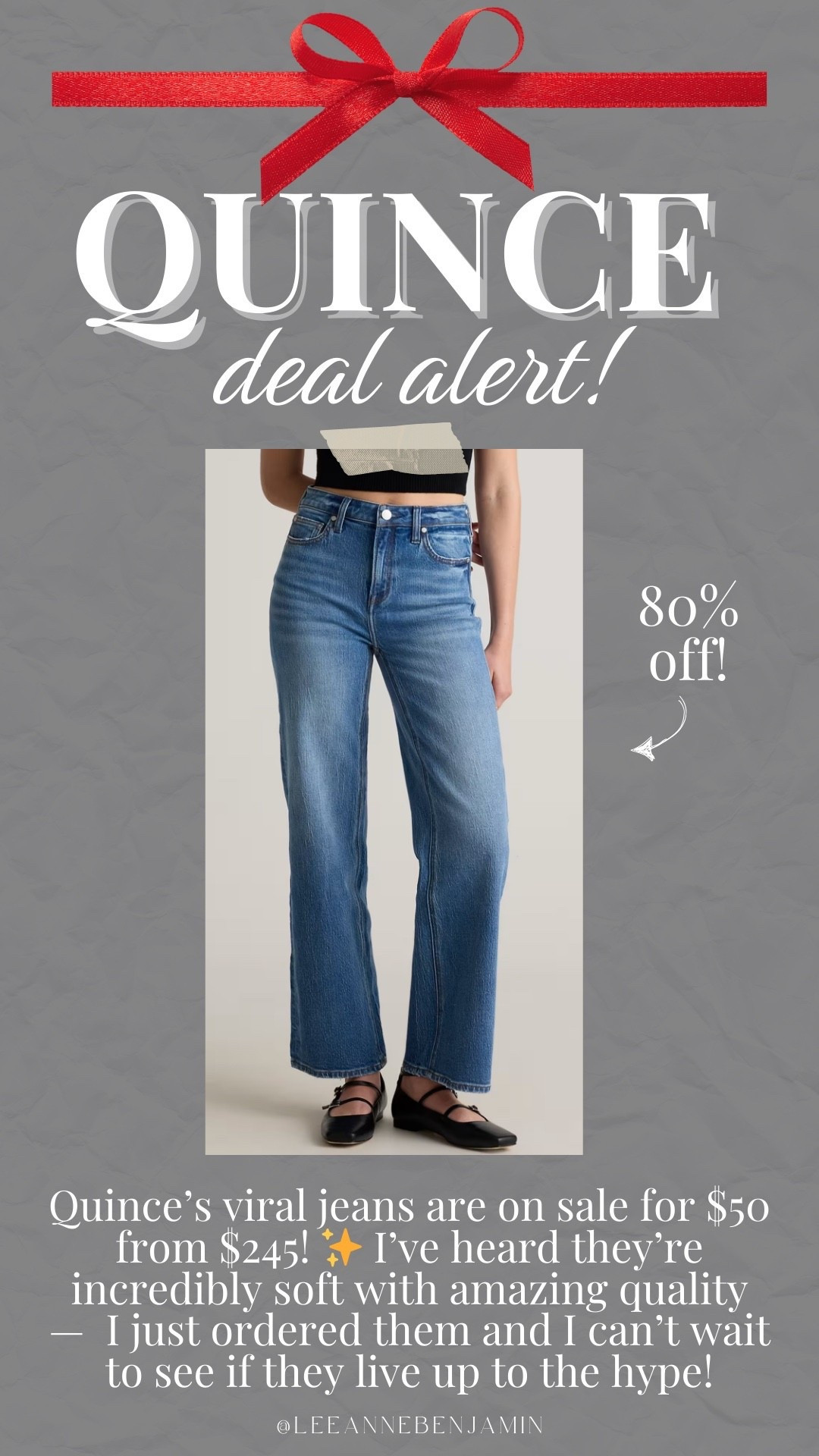 80% off the viral jeans everyone is talking about from Quince! 

#LTKSaleAlert #LTKOver40 #LTKmomlife