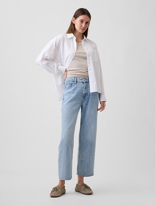 Low Slung SuperSoft Relaxed Straight Crop Jeans | Gap Factory