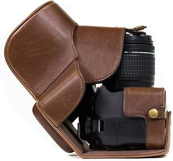 MegaGear Nikon D3400 Ever Ready Leather Camera Case and Strap, with Battery Access - Dark Brown -... | Amazon (US)