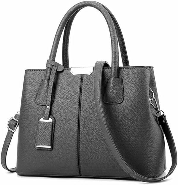B&E LIFE Stylish Women Pu Leather Vertical Utility Top Handle Handbag Satchel Tote Purse Bag | Amazon (US)