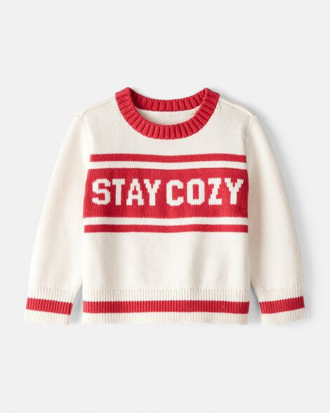 Baby Stay Cozy Sweater - Red/Cream | Carter's Inc