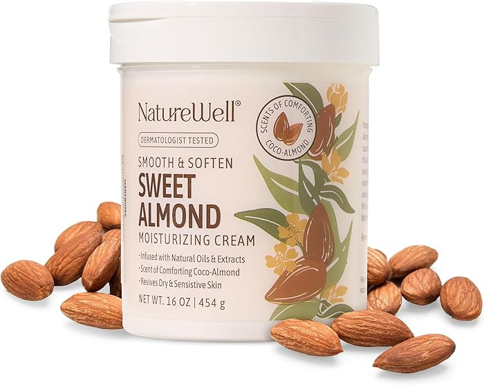 NATURE WELL Sweet Almond Smooth & Soften Gentle Moisturizing Cream For Face, Body, & Hands, Infus... | Amazon (US)