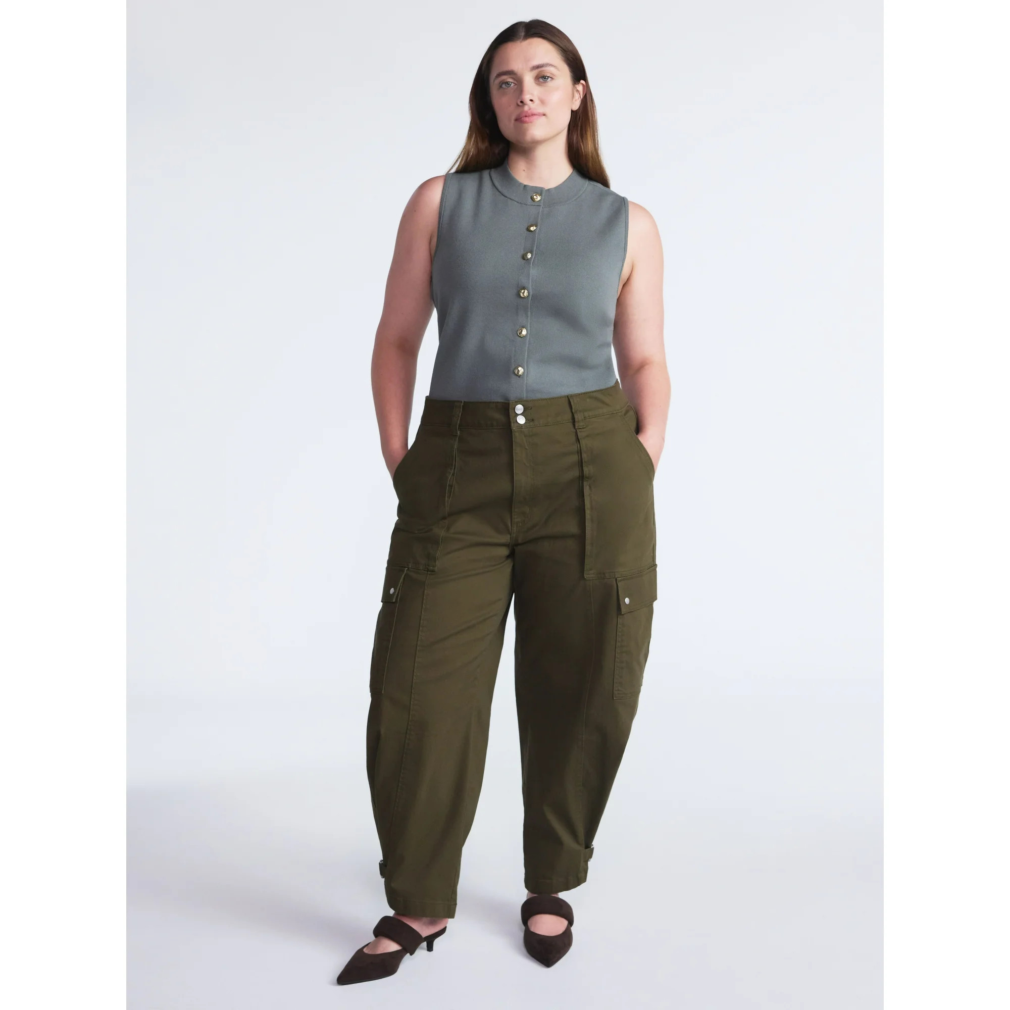 Scoop Women’s and Women’s Plus Utility Cargo Jeans, Sizes 0-26 | Walmart (US)