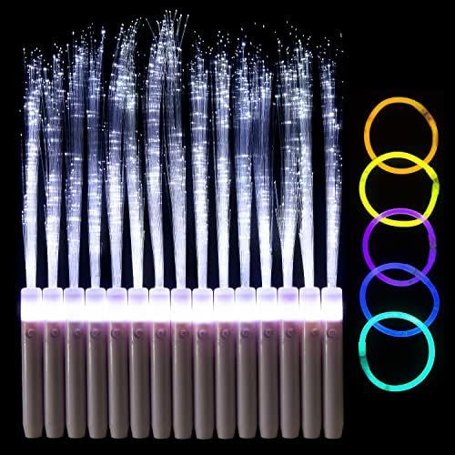 Perfect Party 20pc Fiber Optic Wand Glow Sticks Party Pack! White Light Up Wand Sparklers and Bra... | Amazon (US)
