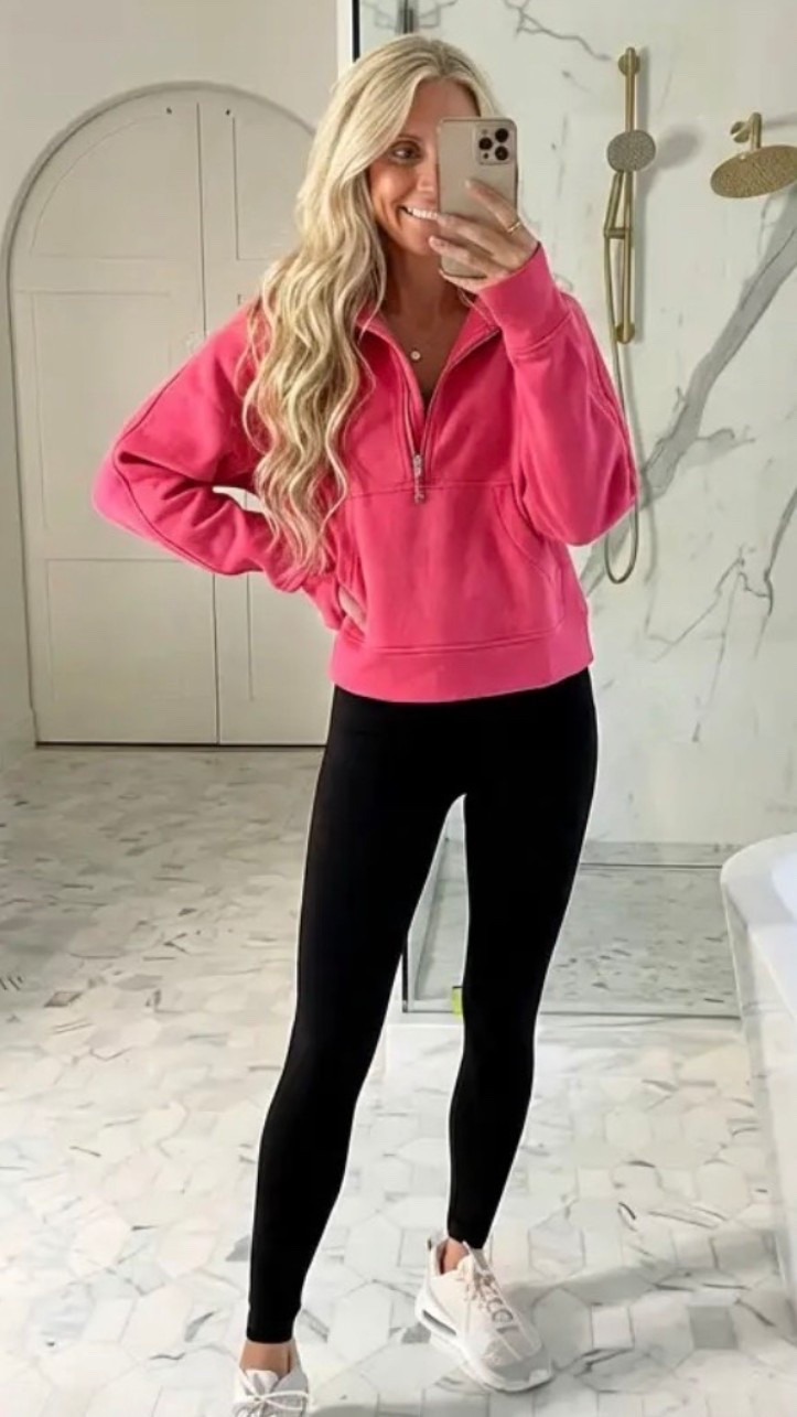 Effortlessly chic, cozy-cool energy. Soft pink layers, sleek black leggings, and clean sneakers—proof that comfort can still look put together. Casual confidence, everyday glow, main-character errands ✨

Hashtags (25):
#casualchic
#everydaystyle
#athleisurewear
#cozyvibes
#pinkoutfit
#leggingslook
#weekendstyle
#offdutystyle
#moderncasual
#effortlessstyle
#ootdinspo
#neutralvibes
#cleanaesthetic
#minimalstyle
#comfortmeetsstyle
#womenownedfashion
#styleinspo
#dailyoutfit
#fashionover40
#momstyle
#simplefits
#trendystyle
#laidbacklook
#casualfashion
#chiccomfort

If you want, I ca

#LTKGiftGuide #LTKHoliday #LTKdayinmylife
