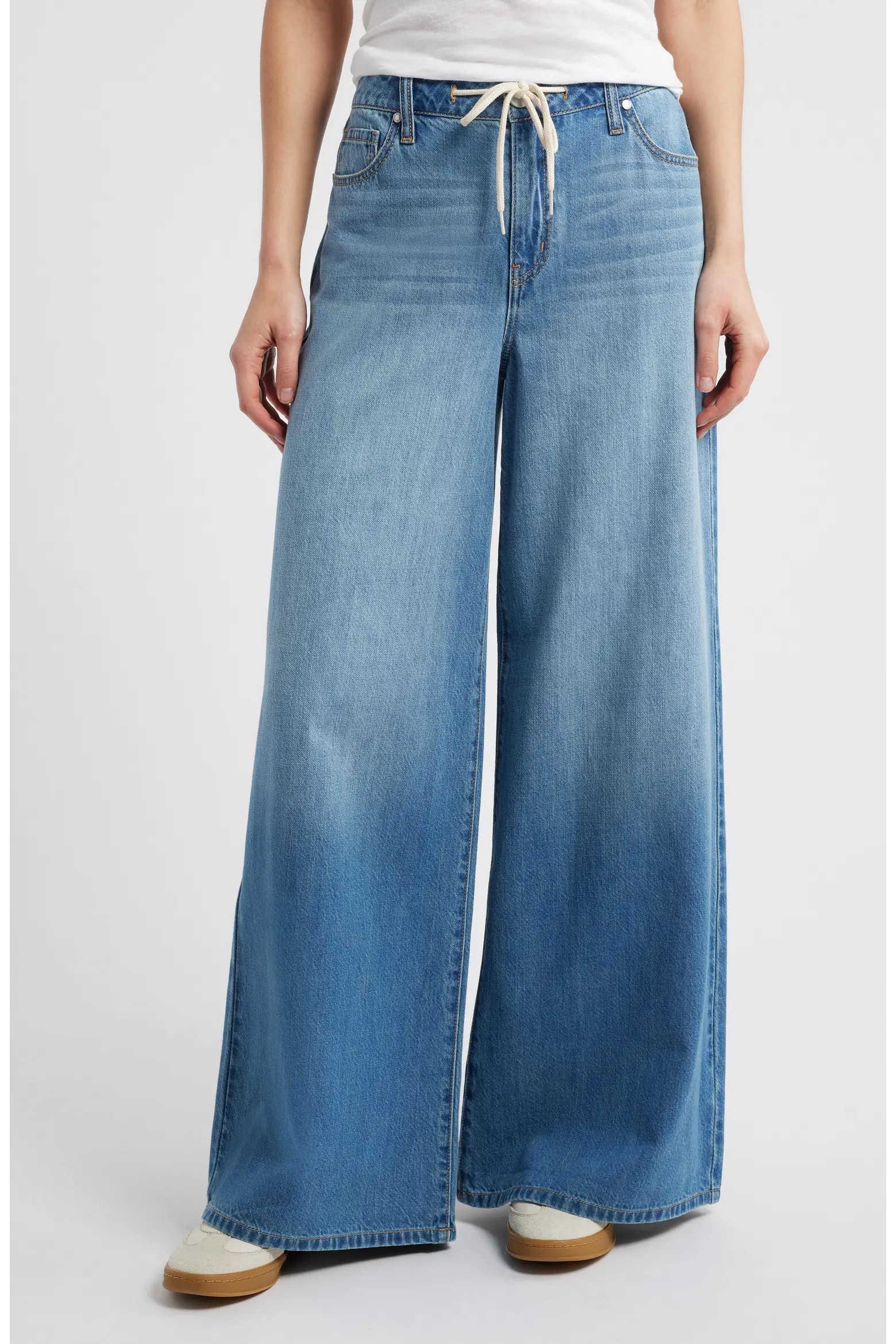1822 Denim Drawstring High Waist Wide Leg Jeans (Women) | Nordstrom | Nordstrom
