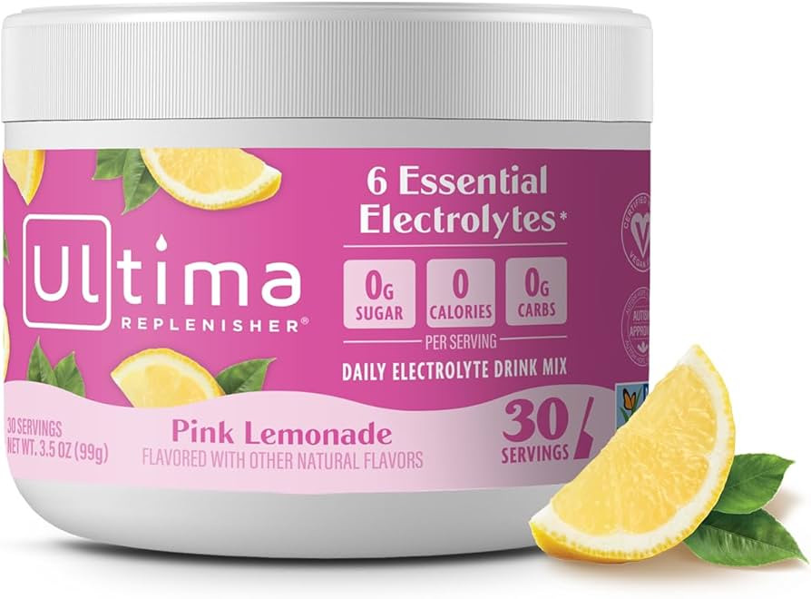 Ultima Replenisher Daily Electrolyte Powder Drink Mix \u2013 Pink Lemonade, 30 Servings Canister ... | Amazon (US)