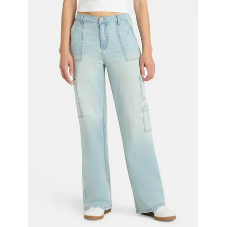 No Boundaries Wide Leg Cargo Pants 31 Inseam Women s and Women s Plus XXS-4X | Walmart (US)