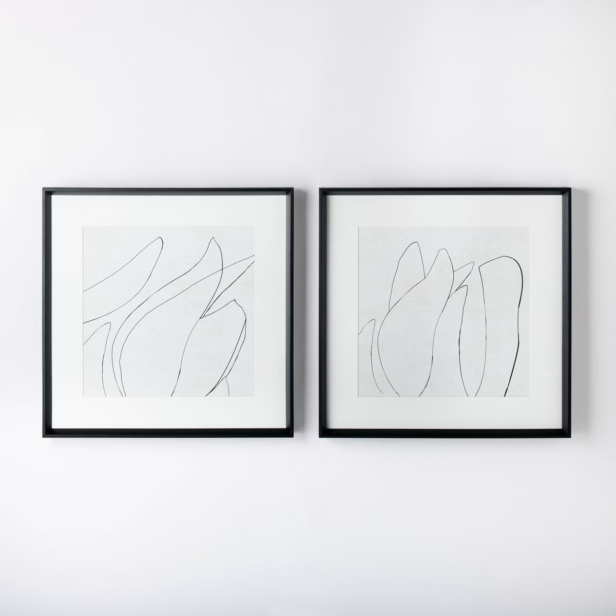 (Set of 2) 24" x 24" Sketch Art Print Black/White - Threshold™ designed with Studio McGee | Target