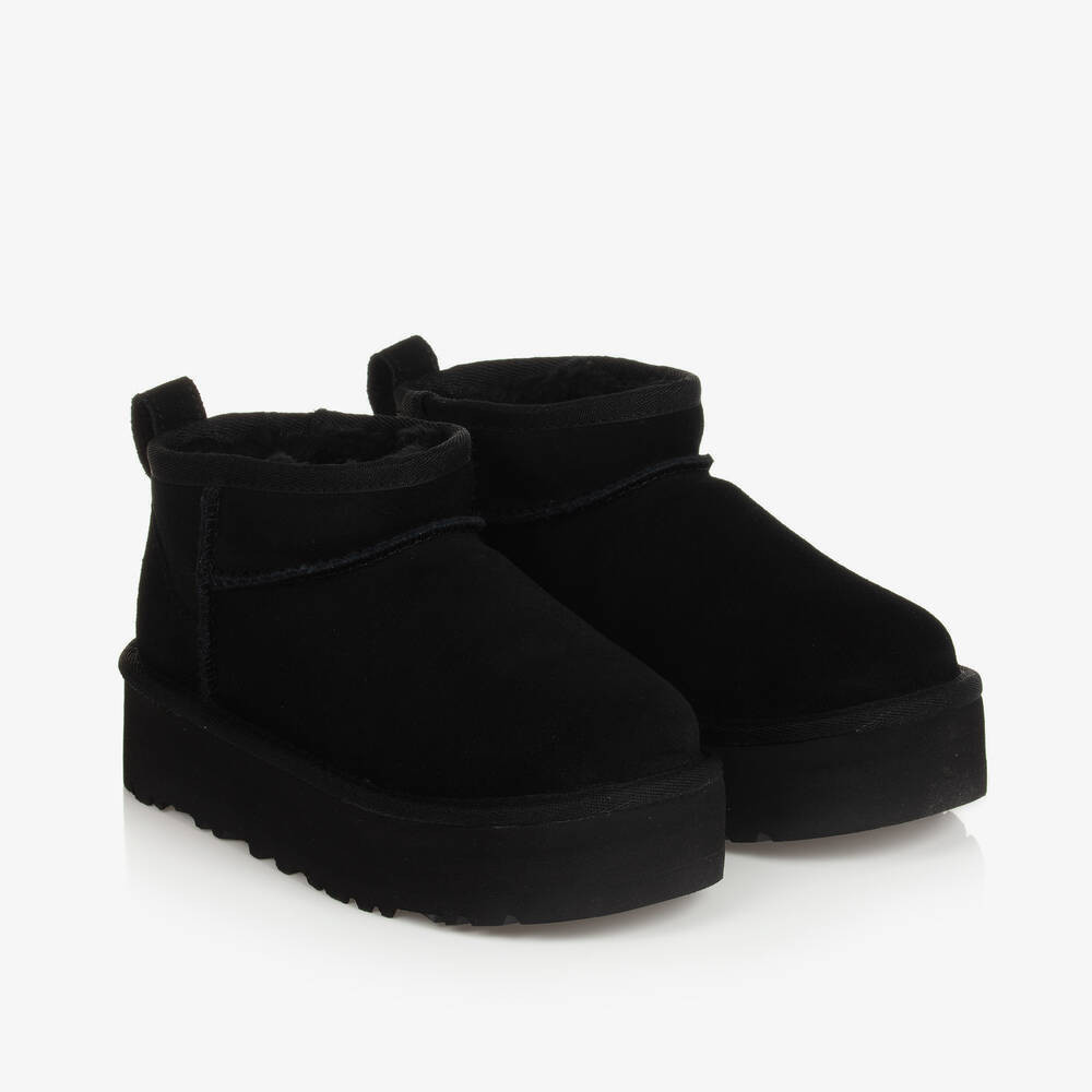 Ugg Black Classic Ultra Mini Platform Boots | Childrensalon
