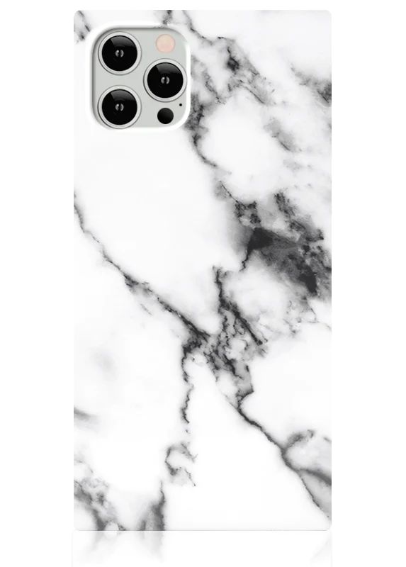 White Marble SQUARE iPhone Case | FLAUNT