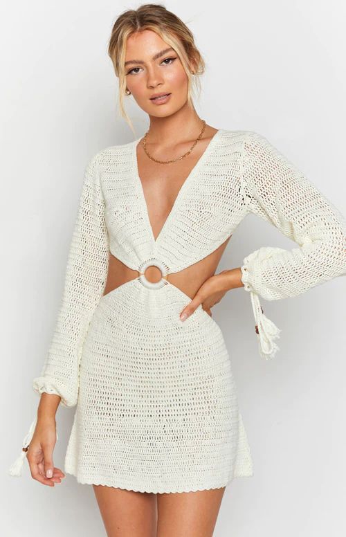 Cleo Crochet Dress White | Beginning Boutique (AU)