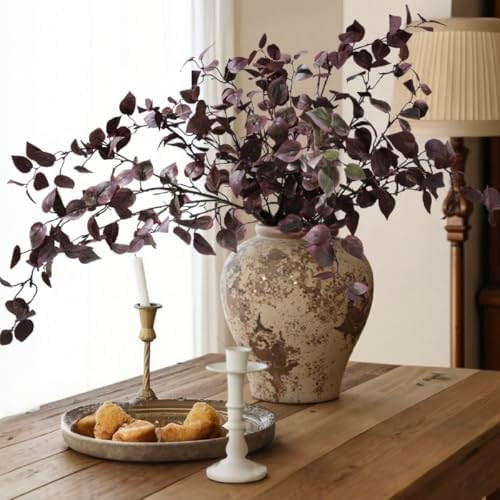 5PCS Artificial Fall Eucalyptus Leaves Stem Plants, 32.7 inch Fake Leaves Autumn Greenery Branche... | Amazon (US)