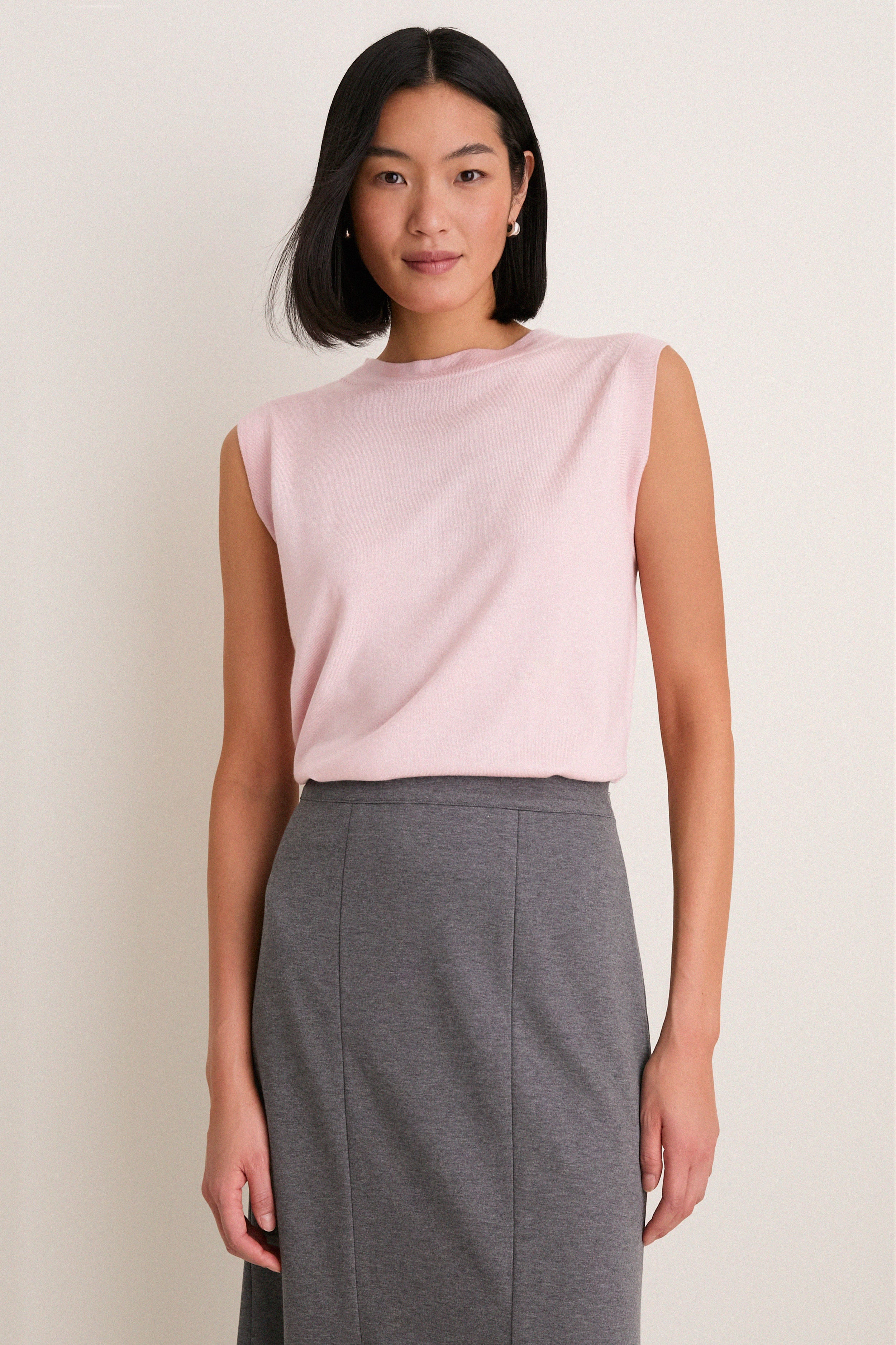 Blush Cashmere Silk Sleeveless Ava Shell | Tuckernuck (US)