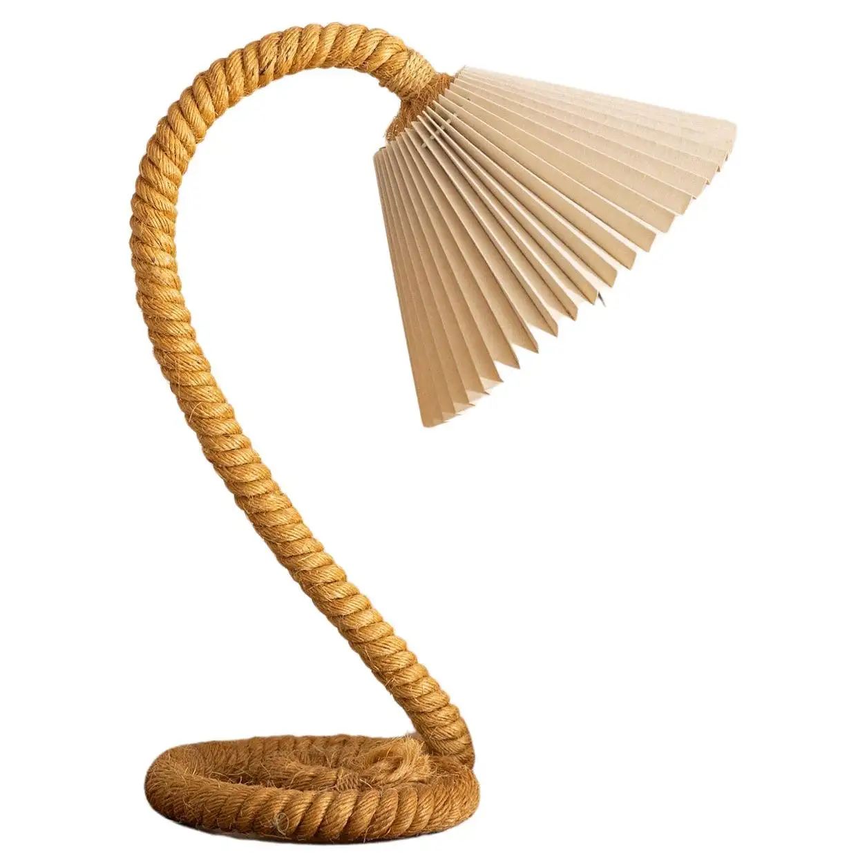 Vintage Gooseneck Rope Table Lamp | 1stDibs