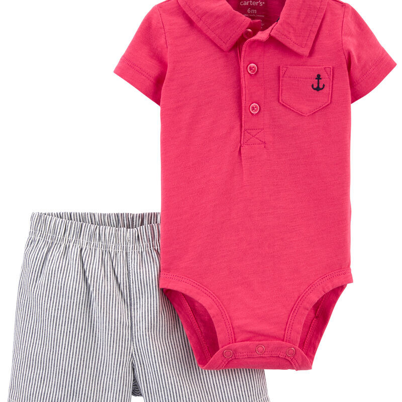 2-Piece Polo Bodysuit & Shorts Set | Carter's