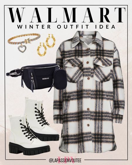 Elevate your style at Walmart! 🛍️ Embrace the season with a chic shacket paired with trendy boots. Accentuate your waist with a stylish belt bag while adding the perfect accessories – a bracelet and earrings. Discover fashion that speaks volumes without breaking the bank.

#LTKstyletip #LTKSeasonal #LTKHoliday