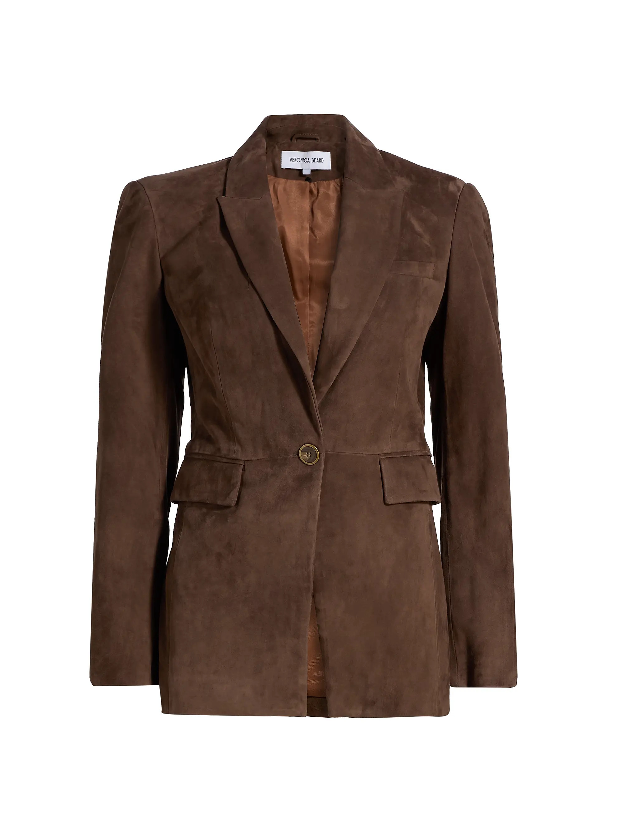 Veronica Beard Duane Suede Single-Breasted Dickey Jacket | Saks Fifth Avenue | Saks Fifth Avenue