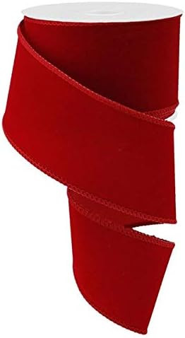 Wired Ribbon 2.5 Inches X 10 Yards Red Outdoor Velvet for Wreaths, Floral Arrangements, Gift Wrap... | Amazon (US)