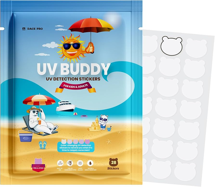 UV Buddy 28 Pack Bear Shaped UV Detection Stickers for Sunscreen - Fun Kid Friendly Sun Protectio... | Amazon (US)