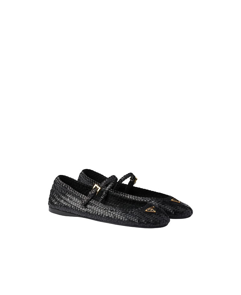 Prada Women's Woven Leather Ballerinas | Bloomingdale's (US)