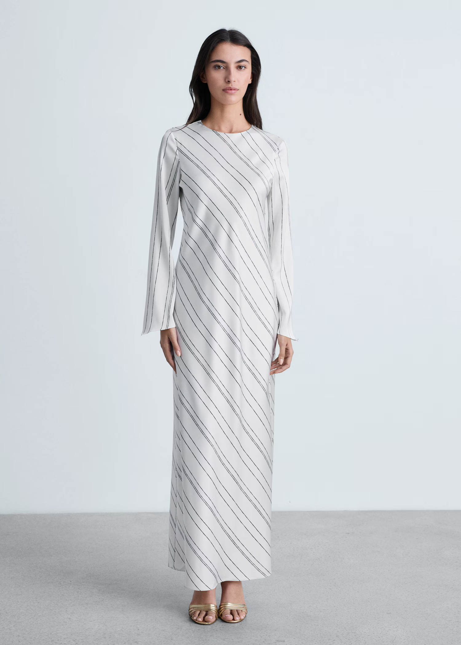Striped satin dress | Mango (US/MX/AU)