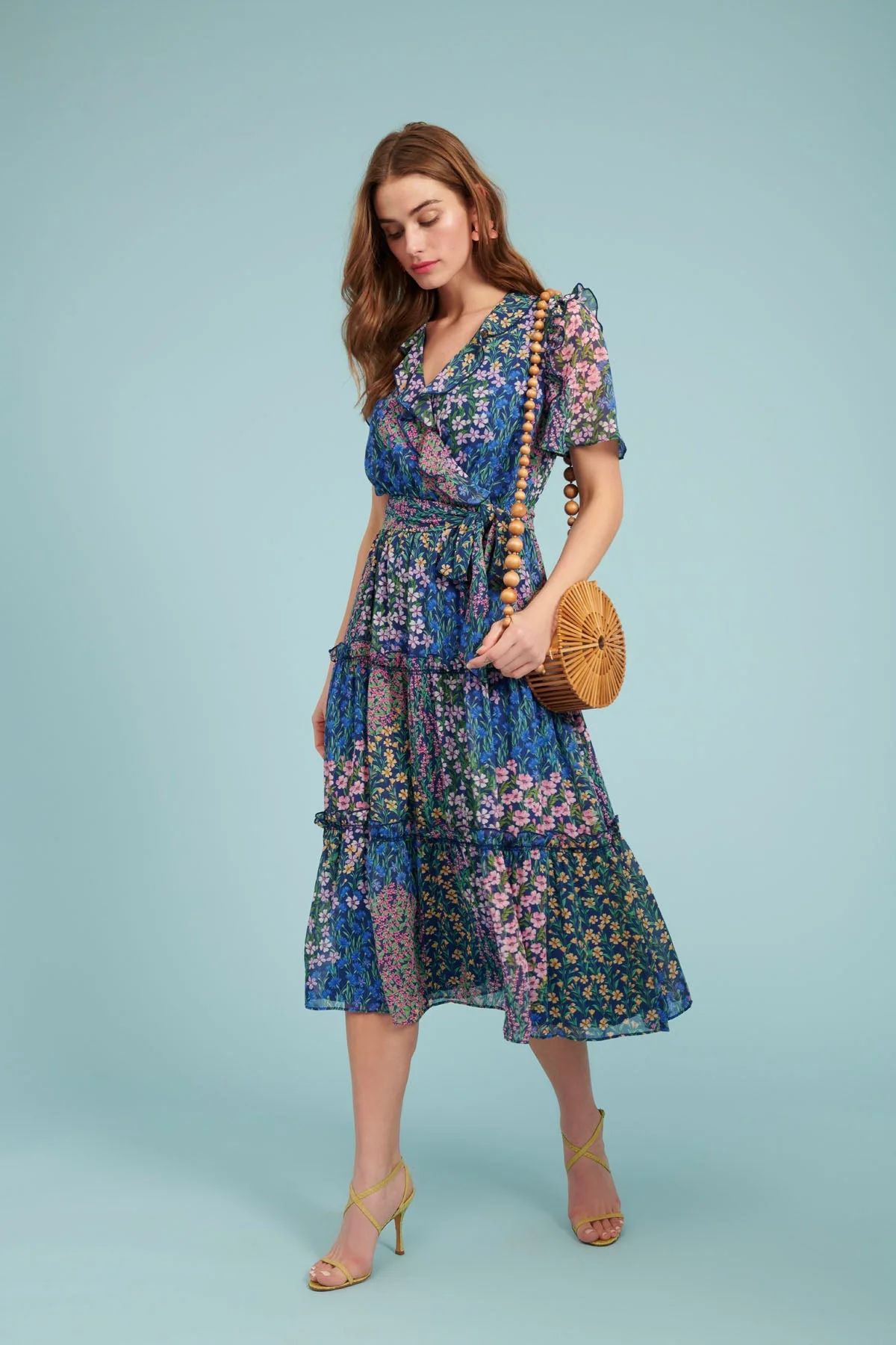 Chiffon Garden Floral Midi Dress | Rachel Parcell