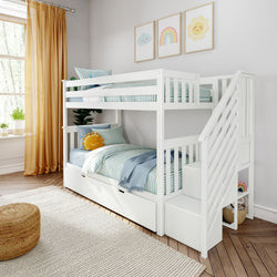 Twin Over Twin Bunk Bed With Stairs & Trundle | max & lily