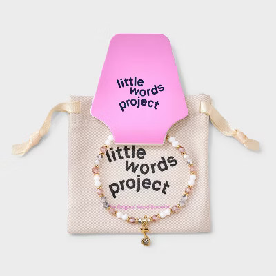 Little Words Project Music Note Charm Beaded Bracelet - Gray/Gold/Pink | Target