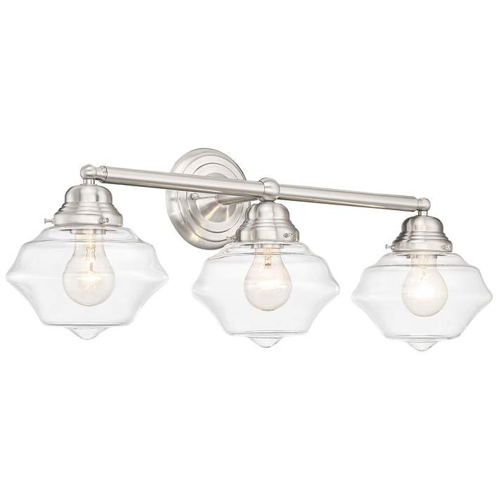 Possini Euro Astrid 27 1/4" Wide Nickel 3-Light Bath Light | LampsPlus.com