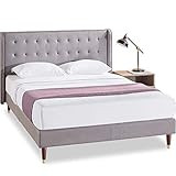 ZINUS Benton Upholstered Platform Bed Frame with Wingback Headboard / Mattress Foundation / No Box S | Amazon (US)