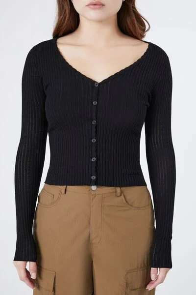 Fitted V-Neck Cardigan Sweater | Forever 21
