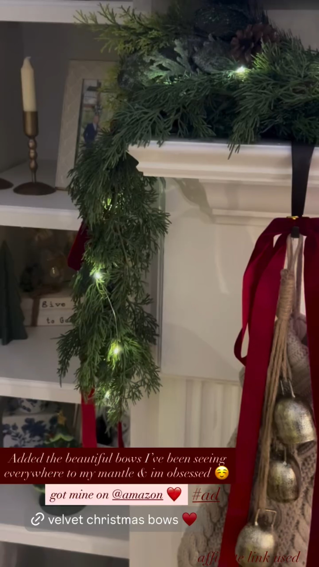 found the beautiful bows I’ve been seeing everywhere on Amazon & added them to my mantle & i LOVE ♥️

@amazon  • affiliate link used
#ad #amazonhomedecor #holidaydecor #mantledecor #christmasdecor #christmasbows 

#LTKSeasonal #LTKHoliday #LTKHome