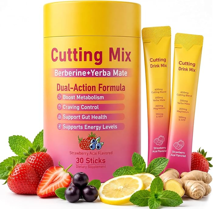 Cutting Drink Mix \u2013 Supports Satiety, Metabolism & Energy | Berberine, Chromium, FOS, Yerba ... | Amazon (US)