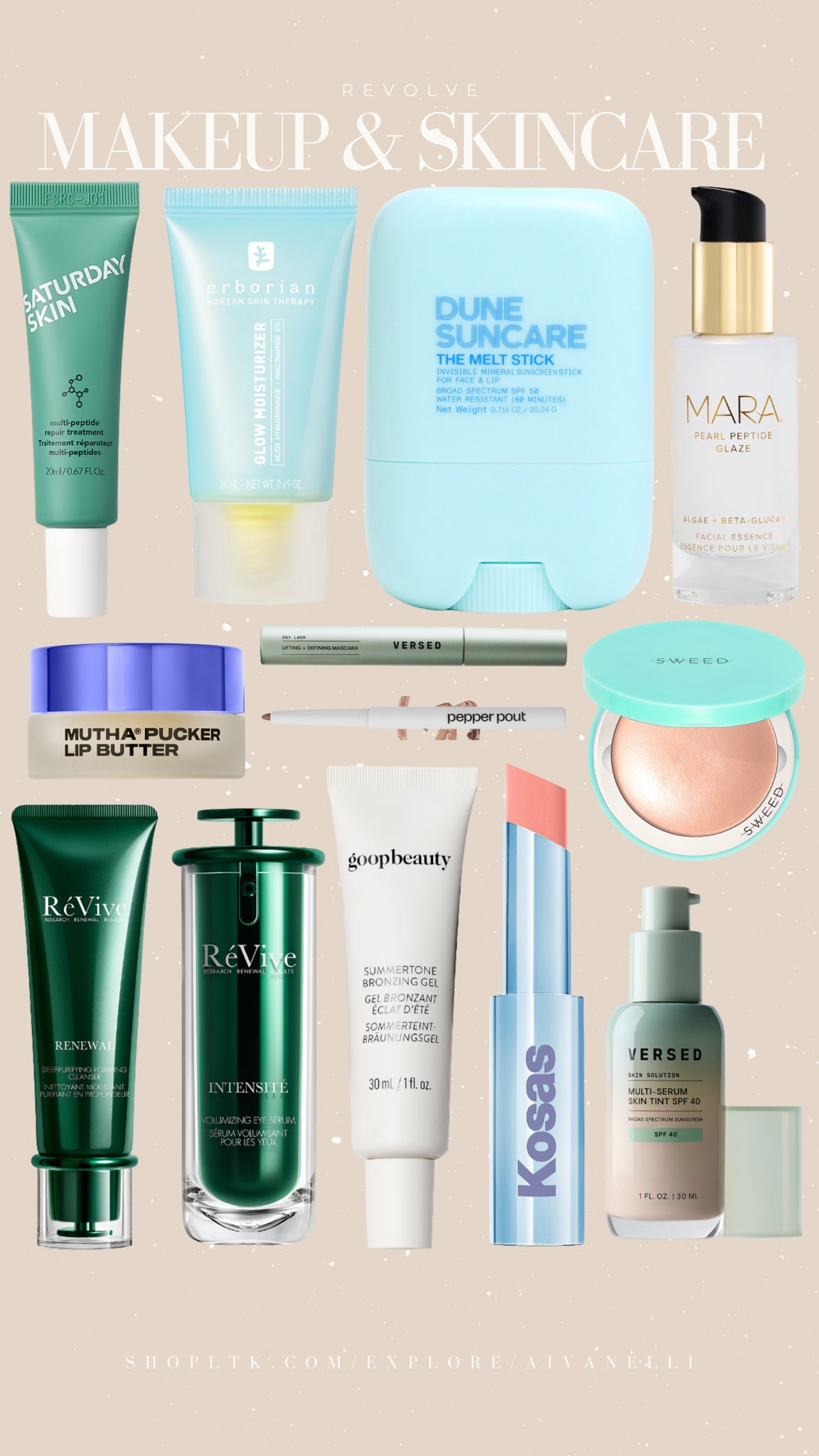 Revolve makeup and skincare

Summer skincare essentials
Lightweight makeup products
SPF face moisturizer
Waterproof mascara favorites
Glowy skin routine
Hydrating face mist
Tinted sunscreen picks
Long lasting setting spray
Cream blush and bronzer

#LTKSeasonal #LTKSaleAlert #LTKBeauty