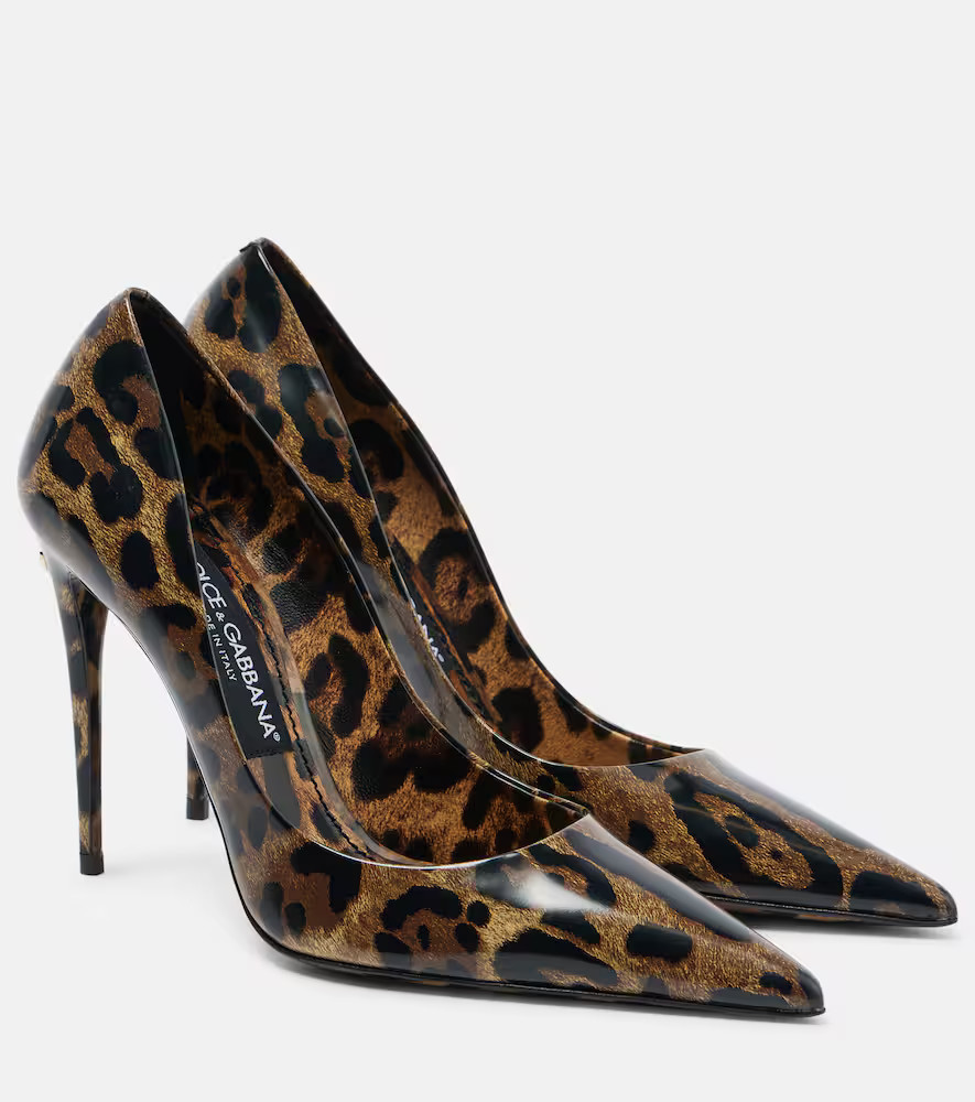 Dolce&Gabbana 105 leopard-print polished leather pumps | Mytheresa (US/CA)