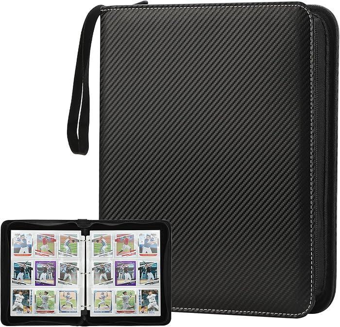 Trading Card Binder with Sleeves 9 Pocket Premium 720 Double Sided Pocket PU Card Collection Bind... | Amazon (US)