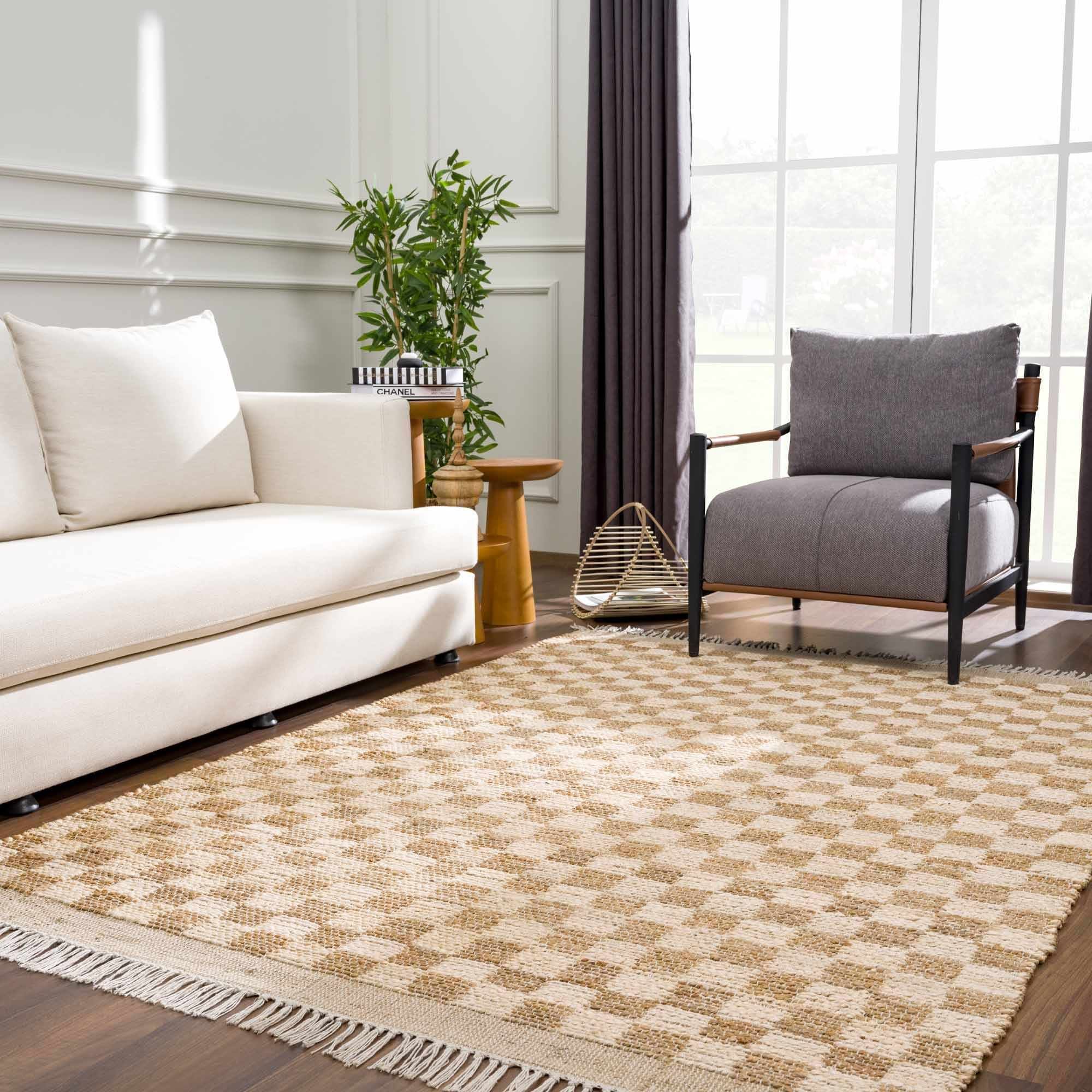 Ionut Checkered Jute Rug | Boutique Rugs