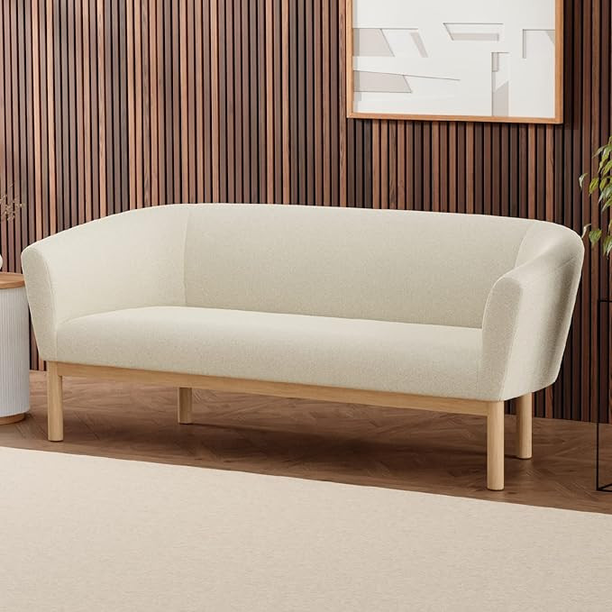 Mid-Century Curved Back Sofa 2023 Collection - 76.25" - Luxury and Comfortable Home Decor for Off... | Amazon (US)