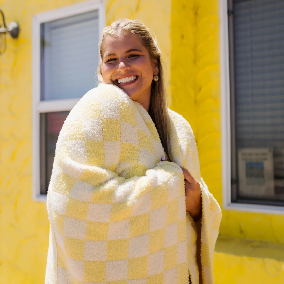 Butter Yellow Polka Dot Scalloped Backpack Quillow 50x60 | Staykation | Staykation