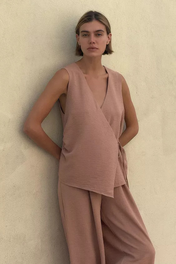 FLOWY WRAP VEST TOP | Zara US
