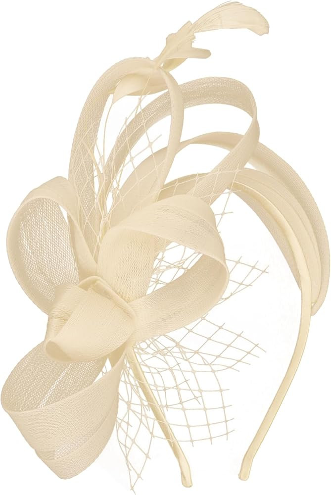 AMCAMI Fascinators Hats with Feather for Women 2026 Derby Hats Small Tea Party Hat with Headband | Amazon (US)